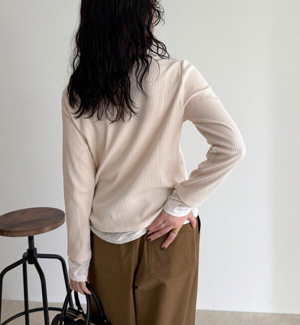 fredy emue「レイヤード風ヘンリーネックプルオーバー」|Tシャツ・カットソー|