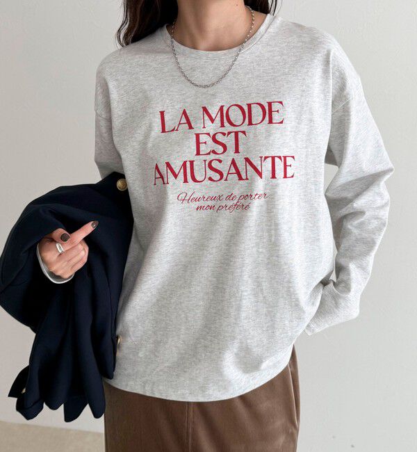 fredy emue「ロゴプリントロンTシャツ」|Tシャツ・カットソー|ライトグレー