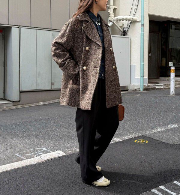 fredy emue「【リバイバル/新色追加】ウール混ミドル丈Pコート」|ピーコート|