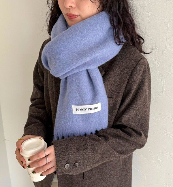 fredy emue「ウール混ブークレ無地マフラー 30」|マフラー|