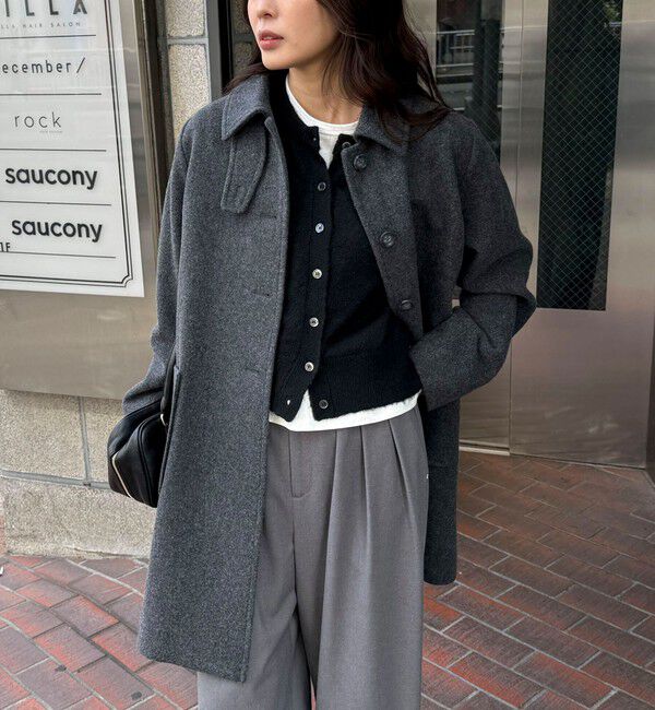 fredy emue「Super100ステンカラーミドルコート」|ダッフルコート|