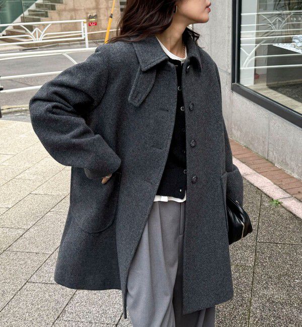 fredy emue「Super100ステンカラーミドルコート」|ダッフルコート|