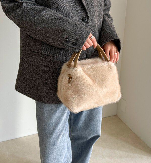 fredy emue「ミンク風2WAYボックストートバッグ」|ショルダー・メッセンジャー|