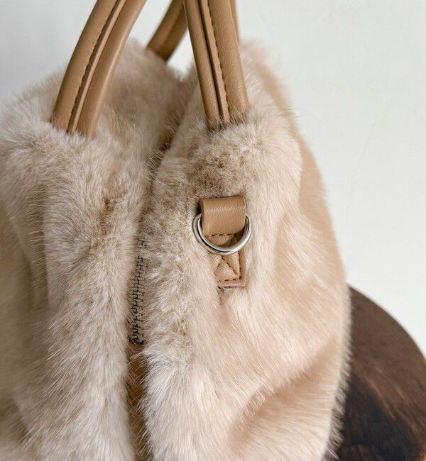 fredy emue「ミンク風2WAYボックストートバッグ」|ショルダー・メッセンジャー|