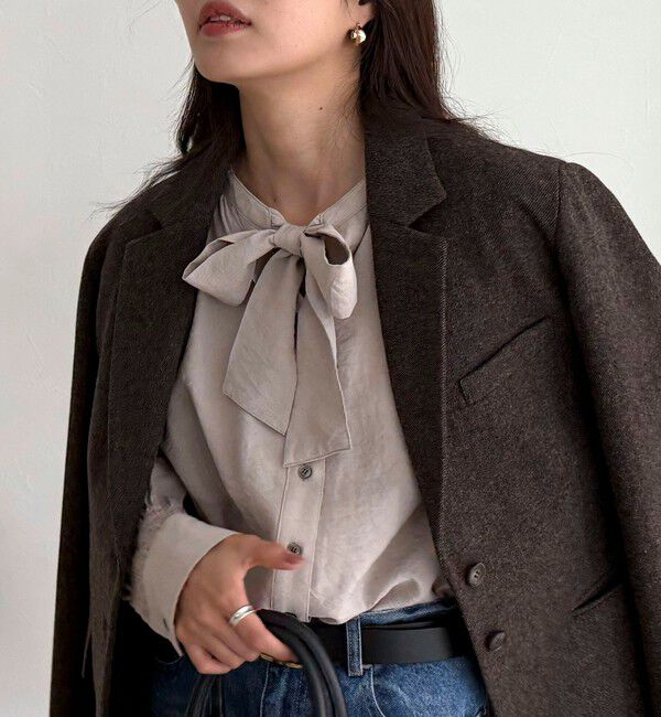 fredy emue「ボウタイギャザーブラウス」|シャツ・ブラウス|