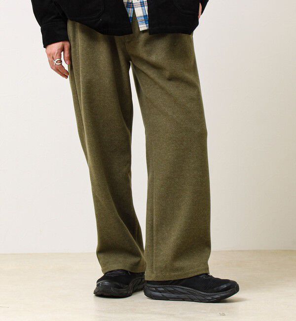 GLOSTER「【GOODNESS WEAR】リラックスメルトンパンツ」|チノ|グリーン