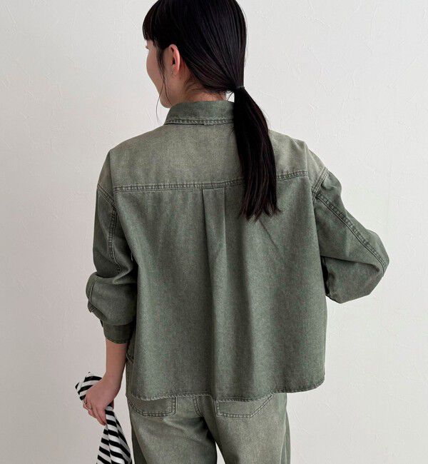 fredy emue「《セットアップ対応》デニムボウタイクロップドシャツ」|シャツ・ブラウス|