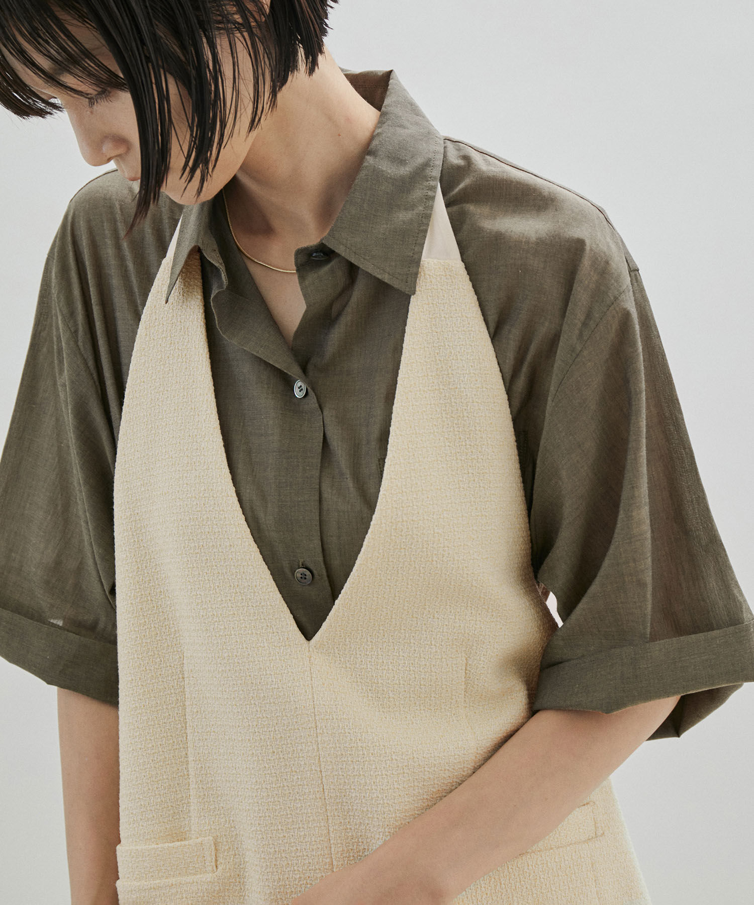 SALON adam et rope'「【サステナブル】ツイードジレ/ベスト」|ベスト・ジレ|