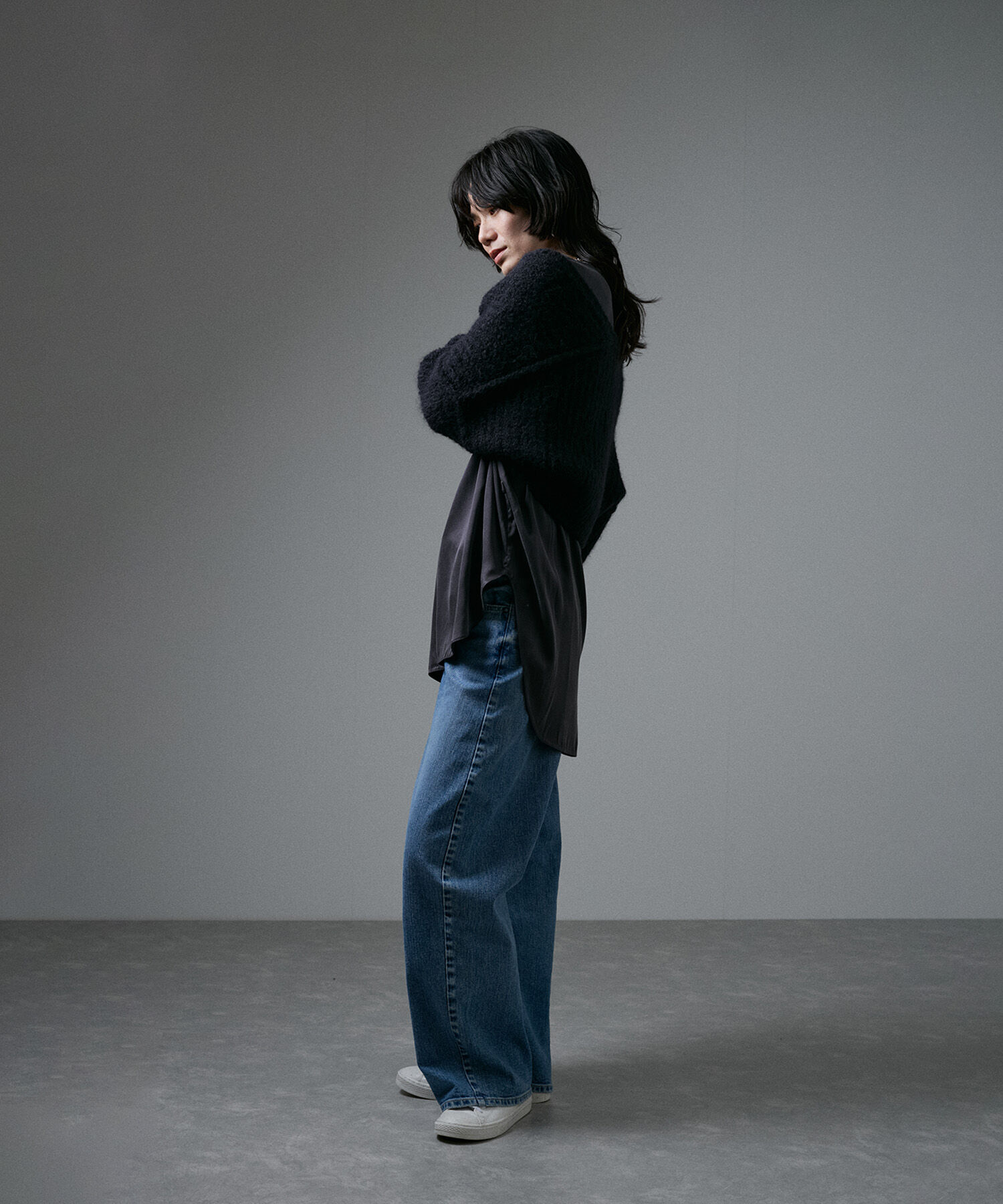 SALON adam et rope'「ファーアルパカフリンジクロップドカーディガン」|カーディガン|