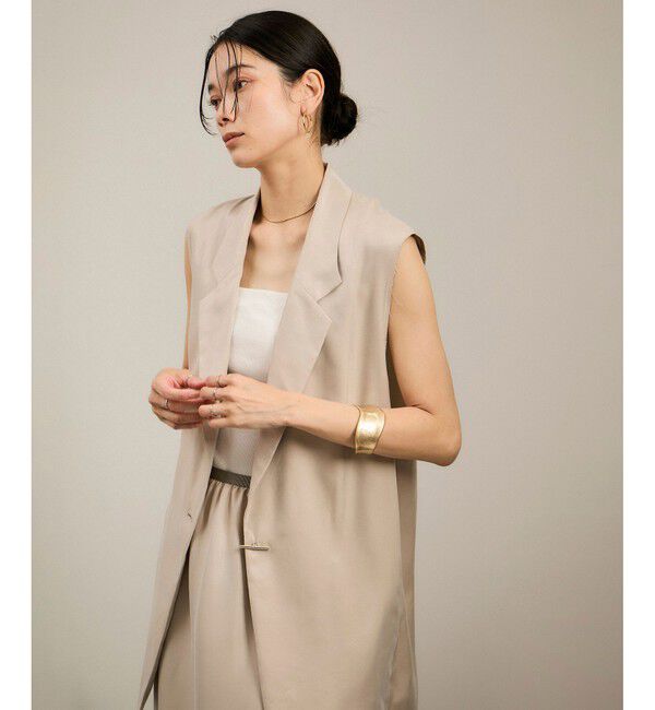 SALON adam et rope'「キュプラツイルジレブラウス［セットアップ対応］」|ベスト・ジレ|ベージュ(27)