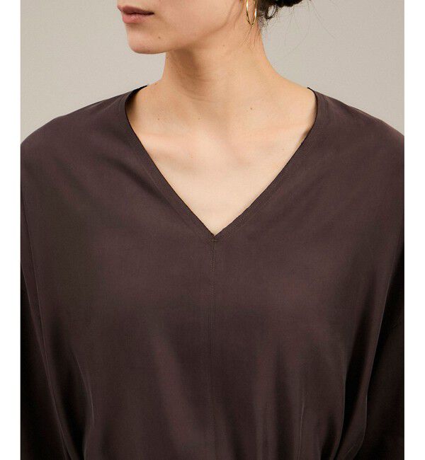 SALON adam et rope'「キュプラツイルVネックワンピース」|ワンピース|