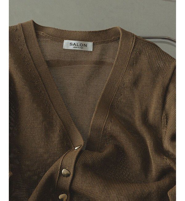 SALON adam et rope'「ドライコットンハーフスリーブメタルボタンカーディガン」|カーディガン|