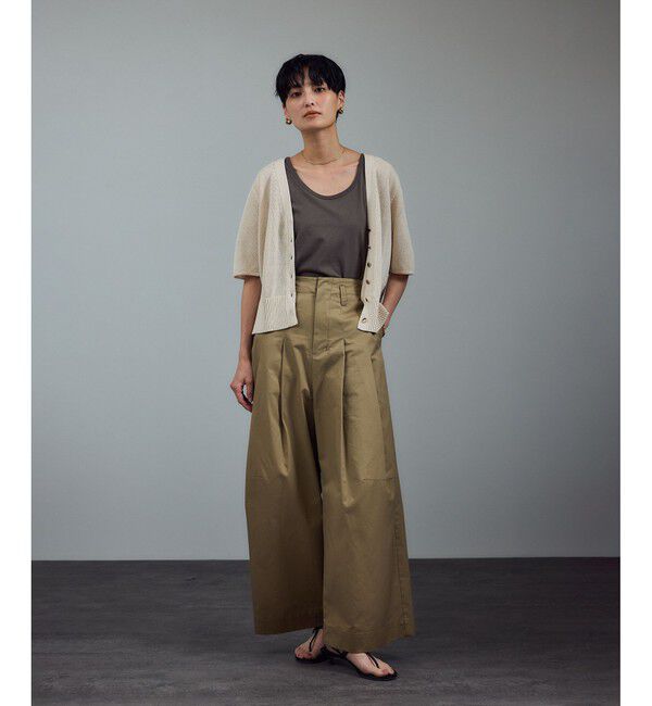 SALON adam et rope'「ドライコットンハーフスリーブメタルボタンカーディガン」|カーディガン|