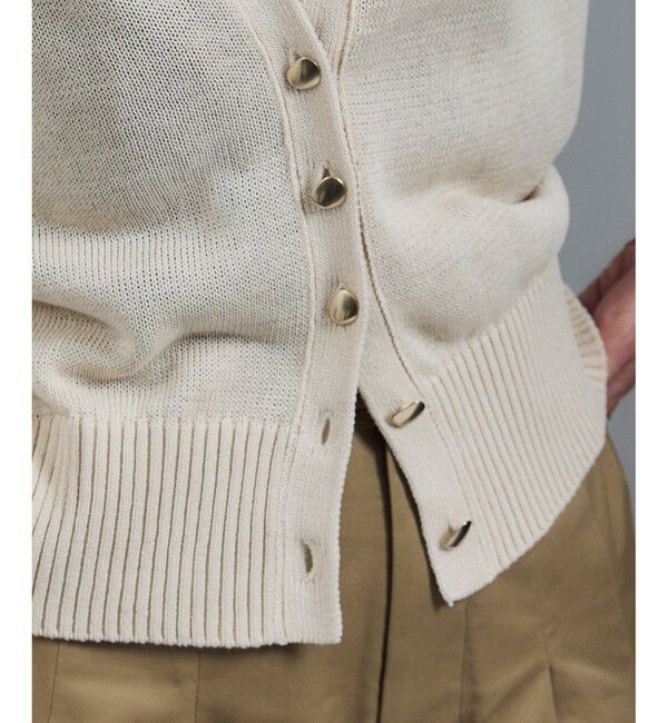 SALON adam et rope'「ドライコットンハーフスリーブメタルボタンカーディガン」|カーディガン|