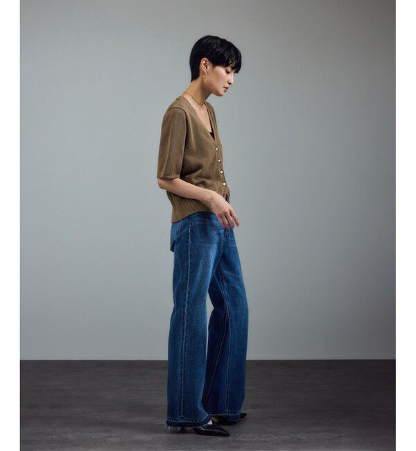 SALON adam et rope'「ドライコットンハーフスリーブメタルボタンカーディガン」|カーディガン|