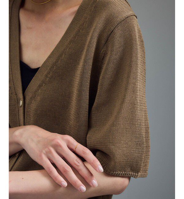 SALON adam et rope'「ドライコットンハーフスリーブメタルボタンカーディガン」|カーディガン|