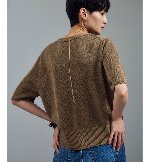 SALON adam et rope'「ドライコットンハーフスリーブメタルボタンカーディガン」|カーディガン|