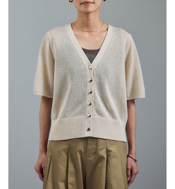 SALON adam et rope'「ドライコットンハーフスリーブメタルボタンカーディガン」|カーディガン|