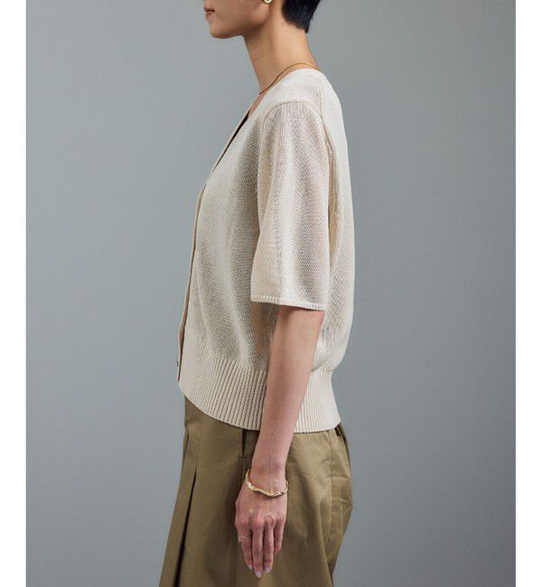 SALON adam et rope'「ドライコットンハーフスリーブメタルボタンカーディガン」|カーディガン|