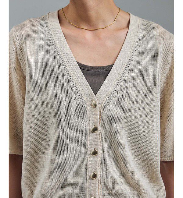 SALON adam et rope'「ドライコットンハーフスリーブメタルボタンカーディガン」|カーディガン|
