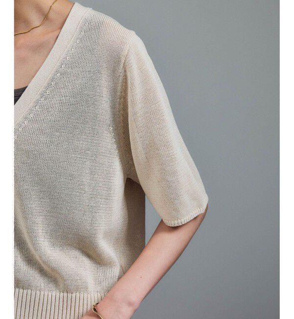 SALON adam et rope'「ドライコットンハーフスリーブメタルボタンカーディガン」|カーディガン|