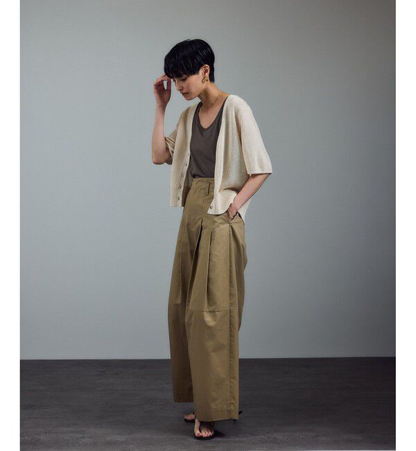 SALON adam et rope'「ドライコットンハーフスリーブメタルボタンカーディガン」|カーディガン|