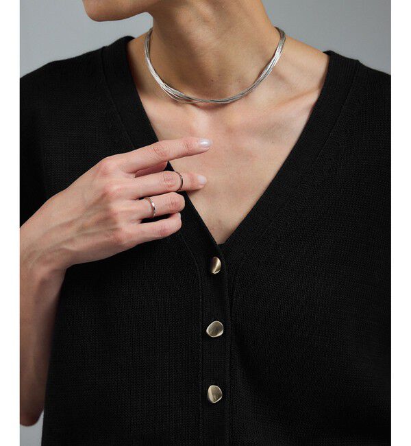 SALON adam et rope'「ドライコットンハーフスリーブメタルボタンカーディガン」|カーディガン|