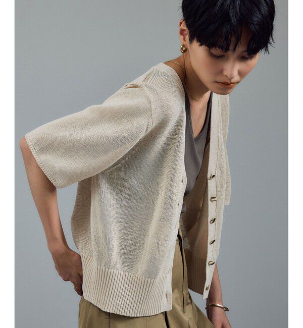 SALON adam et rope'「ドライコットンハーフスリーブメタルボタンカーディガン」|カーディガン|オフホワイト(15)