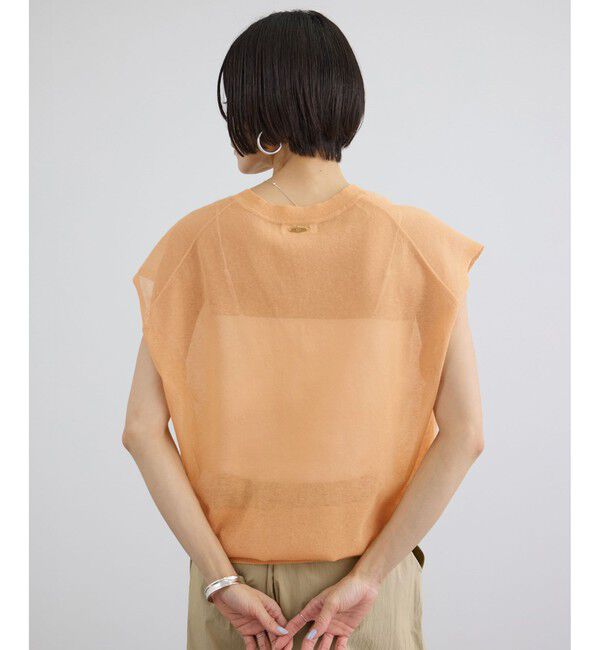 SALON adam et rope'「コットンリネンシアーVネックベスト」|ベスト・ジレ|