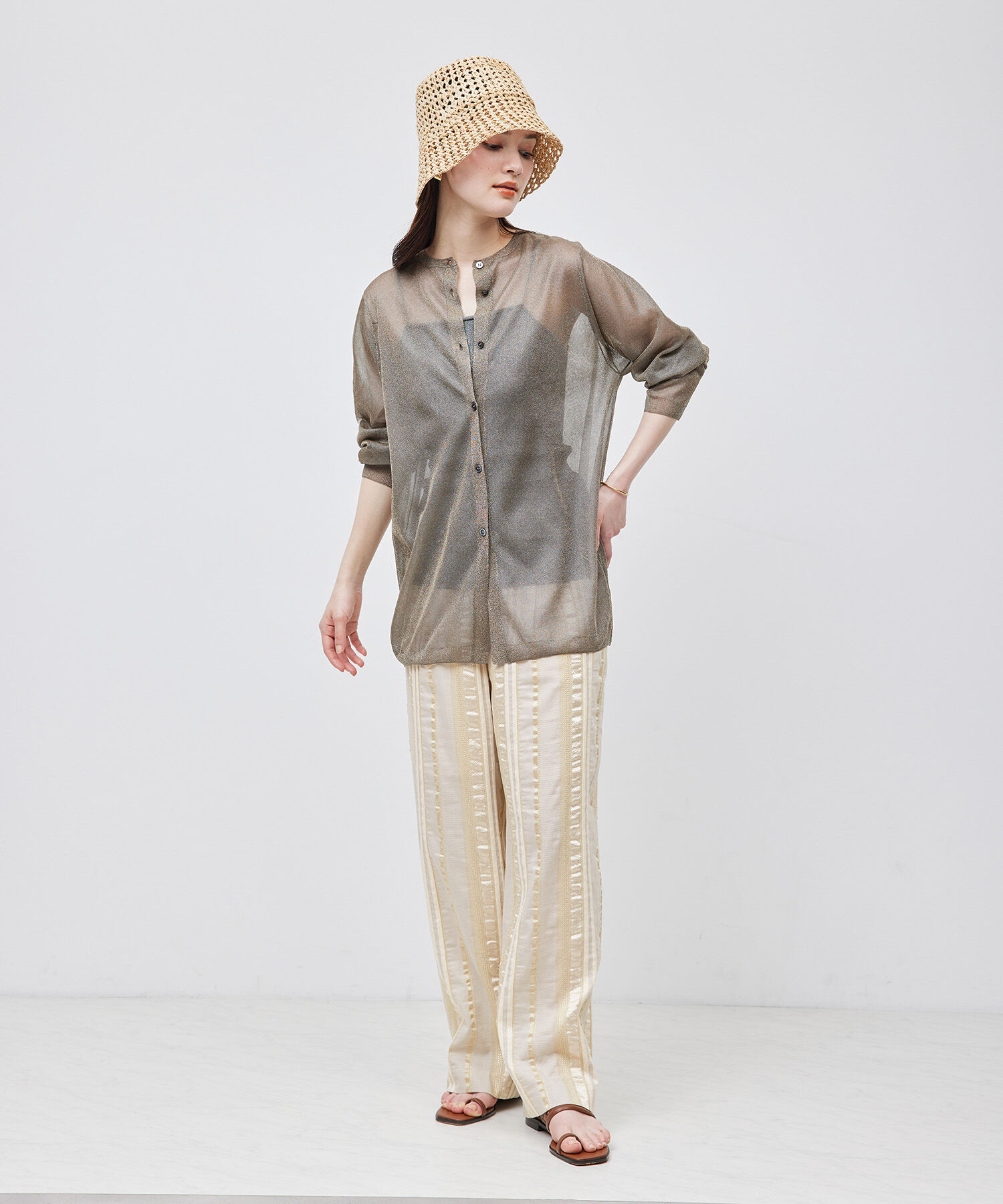 ROPE「ジャガードストライプリラックスパンツ」|その他|