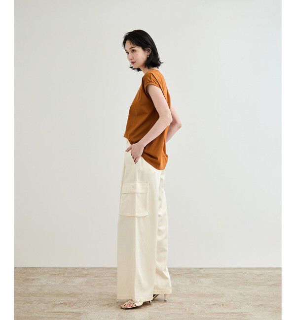 ROPE「【洗える】シャイニーサテンパンツ/一部セットアップ対応」|カーゴ|