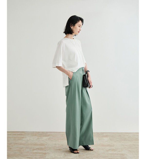 ROPE「【撥水】ウールタックトラウザーパンツ【雑誌掲載】」|チノ|