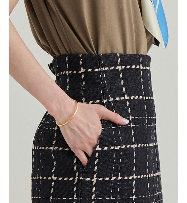 ROPE「【洗える】ツイードチェック ポケット付きタイトスカート」|スカート|