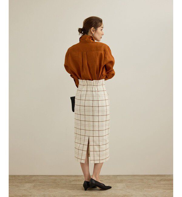 ROPE「【洗える】ツイードチェック ポケット付きタイトスカート」|スカート|