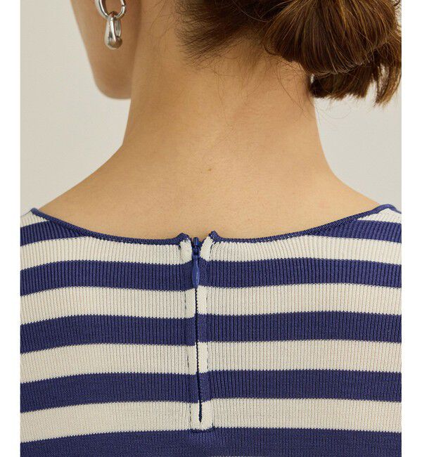 ROPE「【洗える】ウォッシャブルシルク 総針ボーダープルオーバー」|Tシャツ・カットソー|