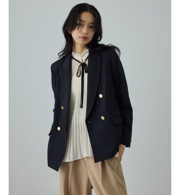 ROPE「ストレッチ金ボタンブレザージャケット」|テーラードジャケット|