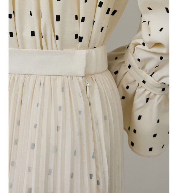 ROPE「スクエアドットプリントププリーツスカート」|スカート|