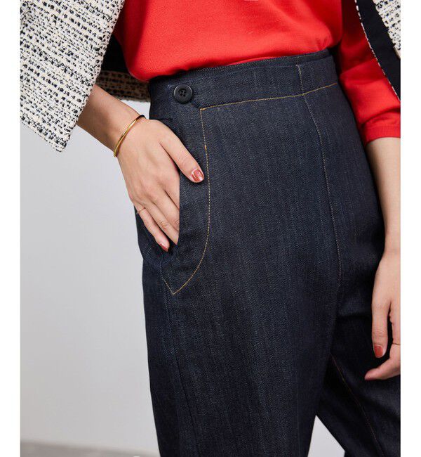 ROPE「ストレッチデニム セーラーパンツ/イージーケア」|デニム|