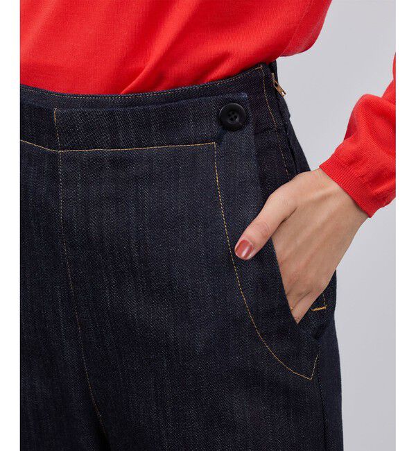 ROPE「ストレッチデニム セーラーパンツ/イージーケア」|デニム|