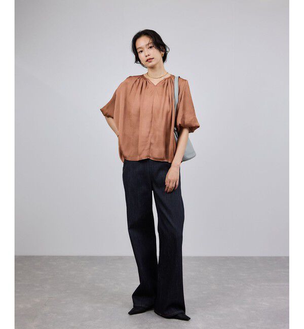 ROPE「ストレッチデニム セーラーパンツ/イージーケア」|デニム|