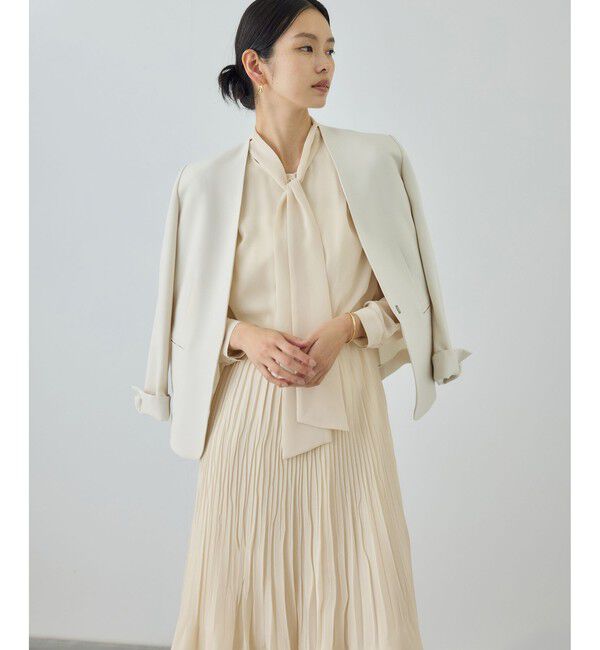 ROPE「ジョーゼットシフォンプリーツワンピース/26SS」|ワンピース|ベージュ(27)