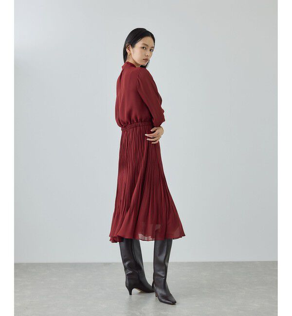 ROPE「ジョーゼットシフォンプリーツワンピース/26SS」|ワンピース|