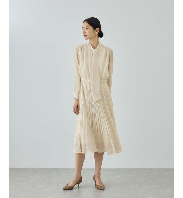 ROPE「ジョーゼットシフォンプリーツワンピース/26SS」|ワンピース|