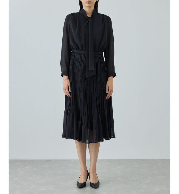 ROPE「ジョーゼットシフォンプリーツワンピース/26SS」|ワンピース|
