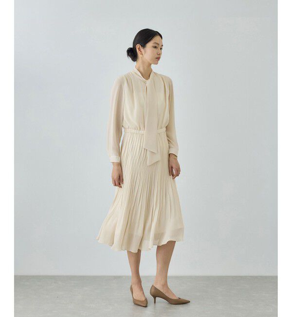 ROPE「ジョーゼットシフォンプリーツワンピース/26SS」|ワンピース|
