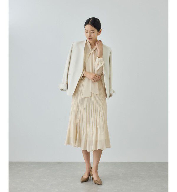 ROPE「ジョーゼットシフォンプリーツワンピース/26SS」|ワンピース|