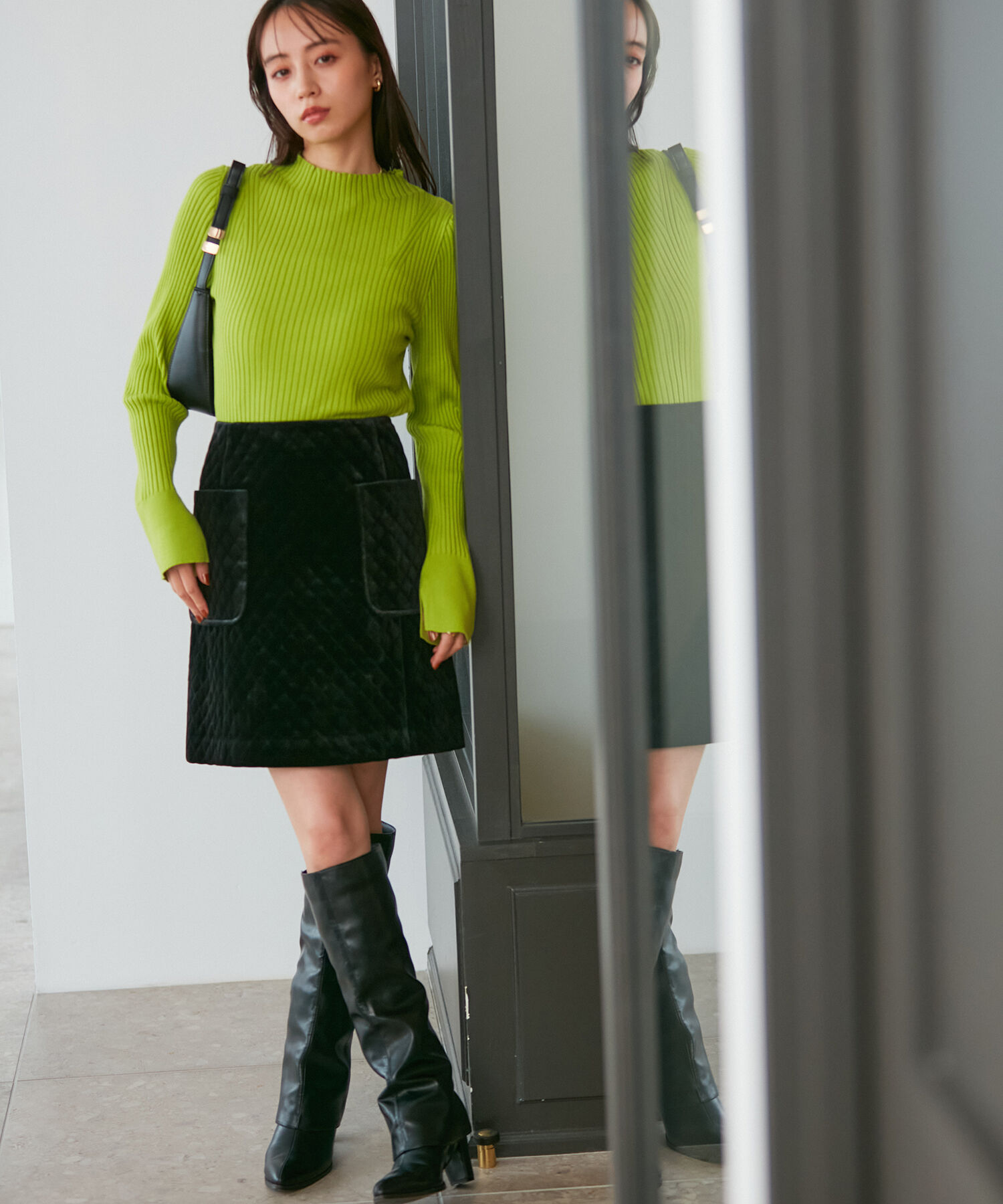 VIS「【ご好評につき追加生産】ハンドルリボンワンショルダーバッグ【180℃美人見え】」|ハンドバッグ|