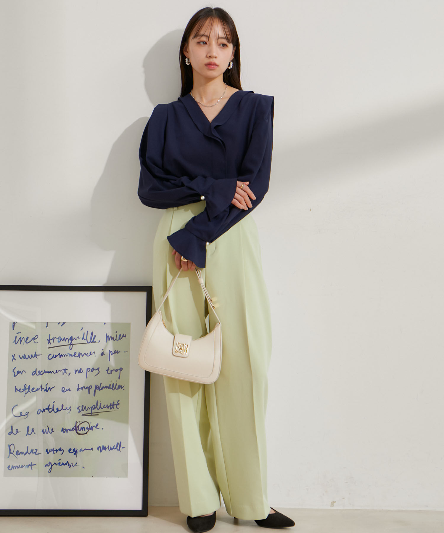 VIS「【ご好評につき追加生産】ハンドルリボンワンショルダーバッグ【180℃美人見え】」|ハンドバッグ|