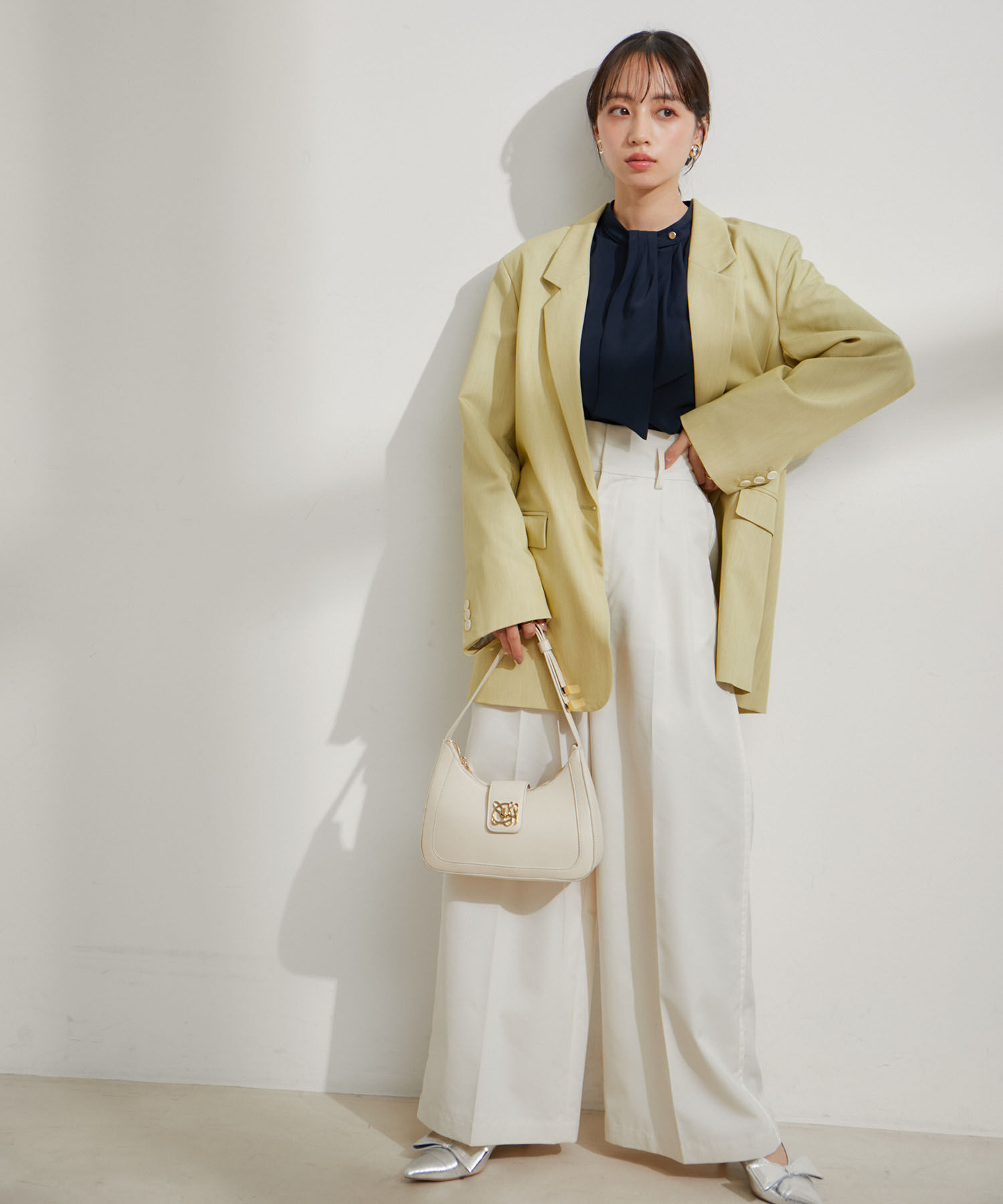 VIS「【ご好評につき追加生産】ハンドルリボンワンショルダーバッグ【180℃美人見え】」|ハンドバッグ|