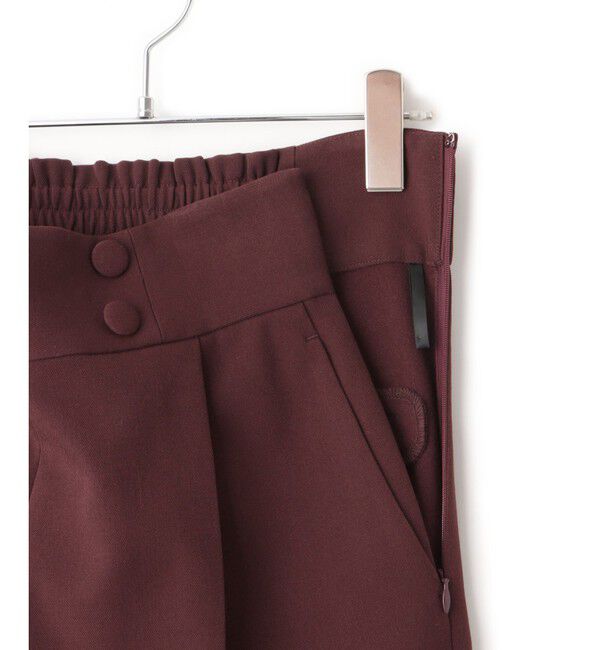 VIS「【美warm】ストレッチ釦付きワイドパンツ/スラックス【アンチピリング/防シワ/洗える】」|チノ|